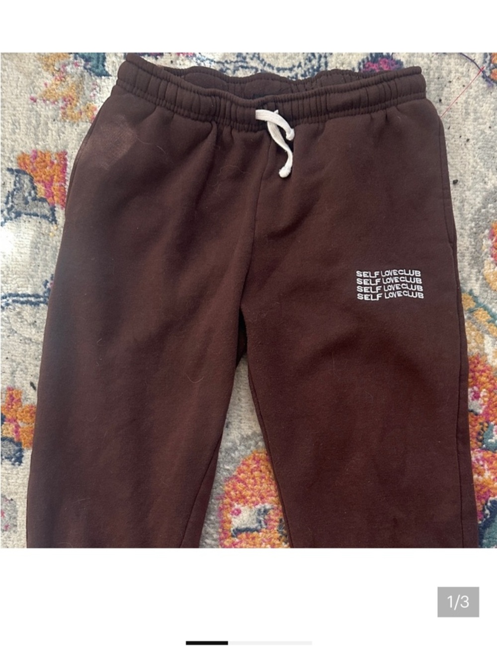 Brown Skinny Jogger Sweatpants Self Love Club Lounge Pants Graphic Casual Cozy